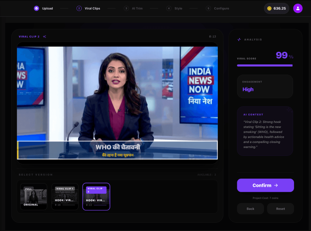 Viral Clip UI